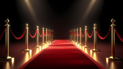 Red carpet staircase background, VIP entrance, night awards ceremony