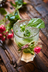 fresh mojito on a rustic table