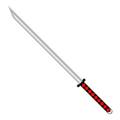 Katana line icon. Blade, weapon, blood, murder, steel, tip, sheath, blade, wound. Vector icon for business and advertising