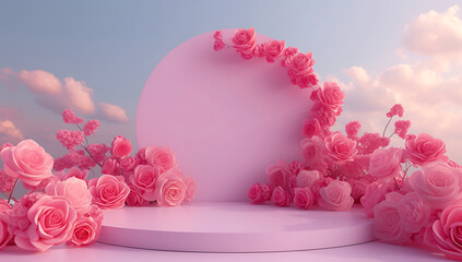 pink roses background for promotional stage stage bac