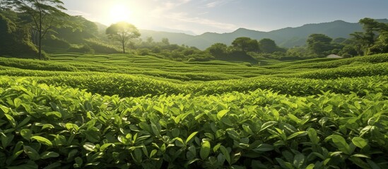 Tea plantation in the morning, Cameron highlands,