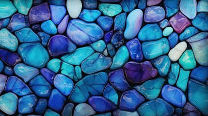 Blue Crystal Geode Formation - obrazy, fototapety, plakaty