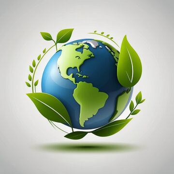 Earth day concept. Illustration of the green planet earth