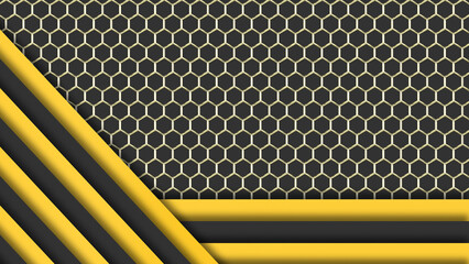 Golden Hexagon Design. Bumble bee and honeycomb inspired graphic.
