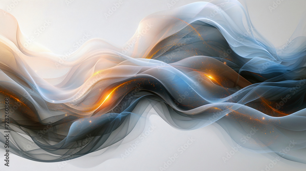 Poster abstract background with wavy lines. smooth waves. generative ai
