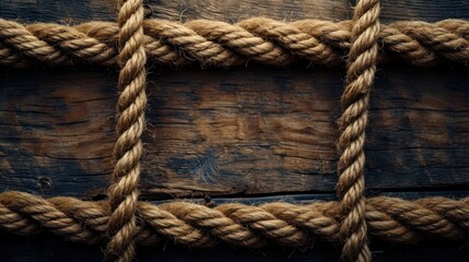 Fototapeta na wymiar rope on wooden background