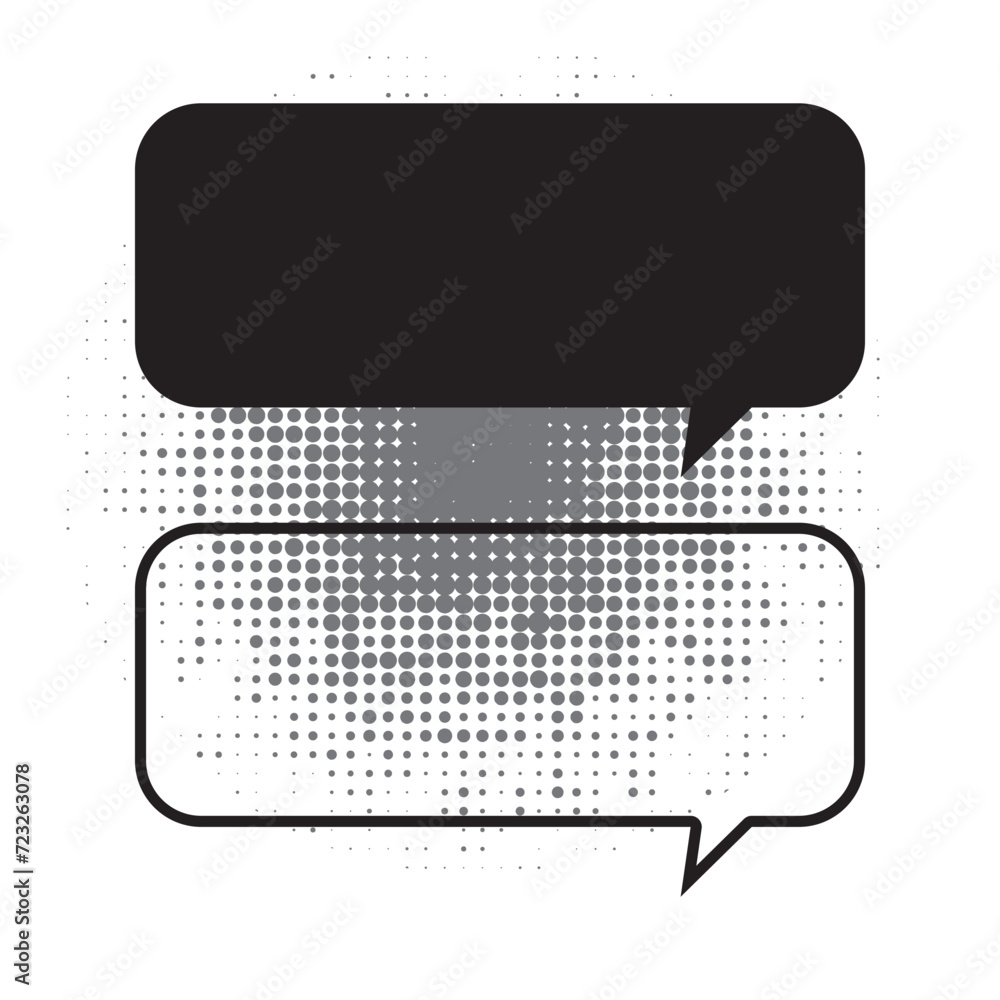 Poster rectangle dialogue frame icon set in two styles isolated on white background . message window icon v