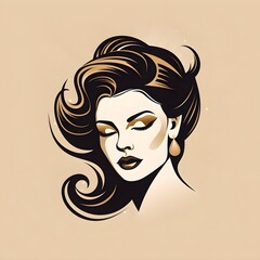 modern woman and beauty logo abstract icon