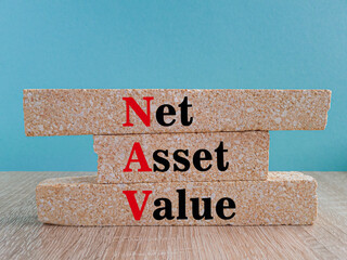 NAV Net Asset Value - company's total assets minus its total liabilities. Acronym text stamp on...