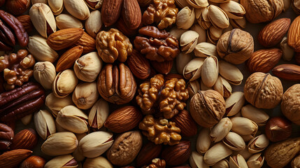Assorted Mixed Nuts Variety - Almonds, Walnuts, Pecans, Pistachios, Hazelnuts in Natural Form
