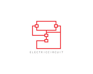 Fototapeta na wymiar Electric curkit logo design with vector.