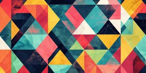 Generate a tech-inspired geometric pattern with sharp angles and vibrant colors