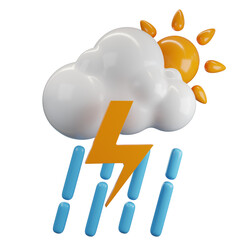 weather afternoon thunderstorm 3d illustration