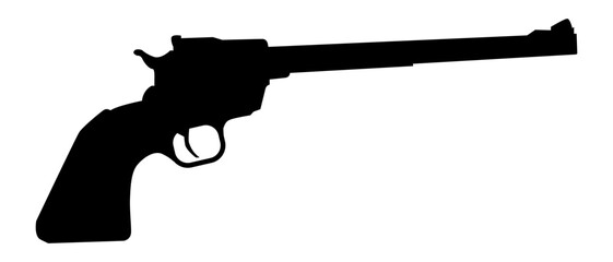 Revolver line icon. Pistol, bullet, sawn-off shotgun, weapon, machine gun, rifle, wound, shot, gun. Vector icon for business and advertising - obrazy, fototapety, plakaty