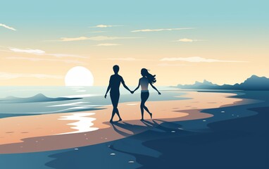lovers running along the beach holding hands --ar 8:5 --v 5 Job ID: 36b36829-d88b-4b59-9724-af5a4b465f00