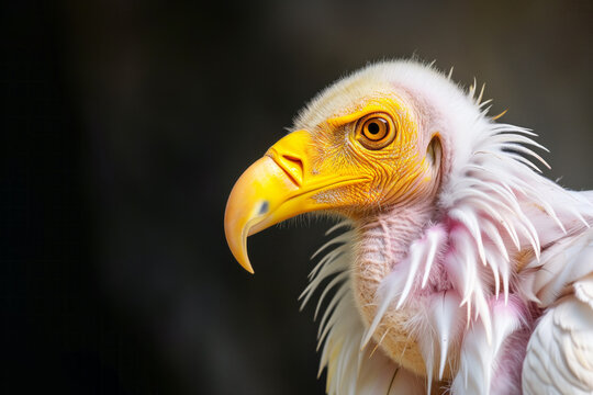 AI Generated Image. Close up portrait of Egyptian vulture in nature