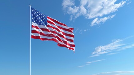 Obraz premium American flag waving in the wind
