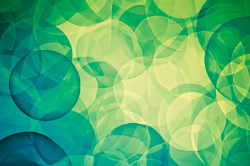 background with a pattern of overlapping circles in shades of green and blue