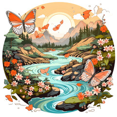 A Butterflies Sticker