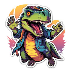 A Dancing T. rex Sticker