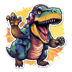 Obraz premium A Dancing T. rex Sticker