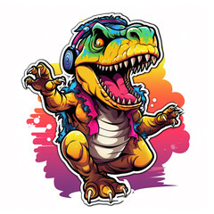 Obraz premium A Dancing T. rex Sticker