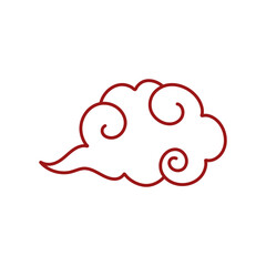 Hand drawn Japanese oriental cloud