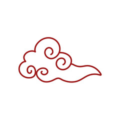 Hand drawn Japanese oriental cloud