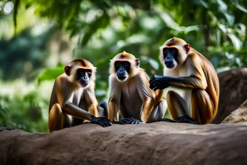 Fotobehang a long macaque © Aqsa