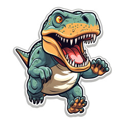 Obraz premium A Running T. rex Sticker 