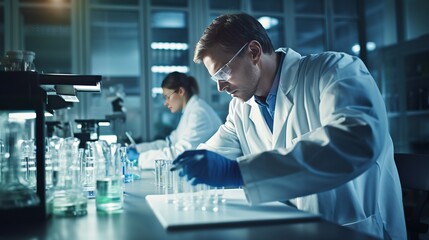 Men in lab doing experiments