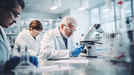 Obraz premium Men in lab doing experiments