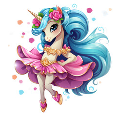 Naklejka premium A Unicorn Ballerina Sticker.
