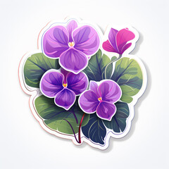 Purple Flowers Sticker