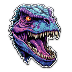 A Zombie T. rex - With torn skin and a spooky sticker