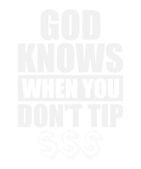 God Knows Do Not Tip Waiter Svg Design
These file sets can be used for a wide variety of items: t-shirt design, coffee mug design, stickers,
custom tumblers, custom hats, printables, print-on-demand, 