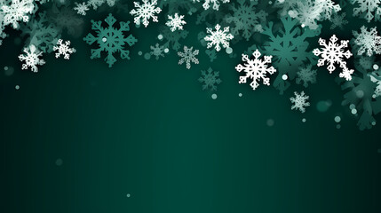 Beautiful winter Christmas glowing background with falling snowflakes, winter background