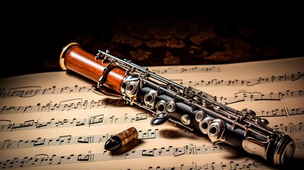 Naklejka premium Photo oboe texture background wallpaper
