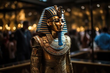 egyptian Tutankhamun's burial mask. ai generated - obrazy, fototapety, plakaty