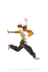 Female teen dancer jumping