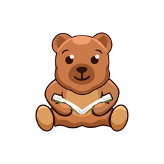 Teddy Bar, Teddy Character, Teddy Cartoon, Teddy book reading

