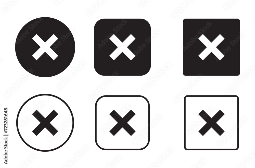 Aufkleber set of check mark icons. cross vector signs. no labels. rejected emblems.