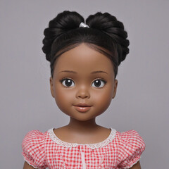 Charming Vintage Portrait of a Black Doll-Faced Girl Character