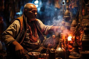 Fototapeta premium shisha water pipes in egypt. ai generated