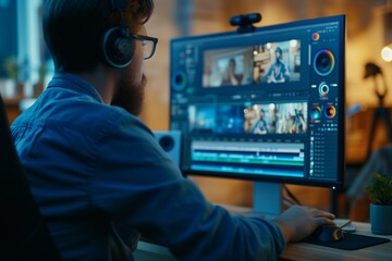 Precision And Expertise: Editor Perfecting A Video Project On Their Computer Screen