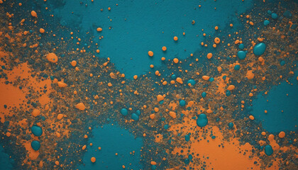 Vibrant Retro Gradient Poster: Grainy Teal, Blue and Orange Texture