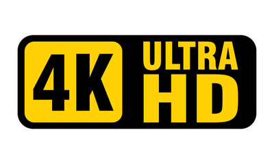 4K Ultra HD symbol On Transparent Background, High definition 4K