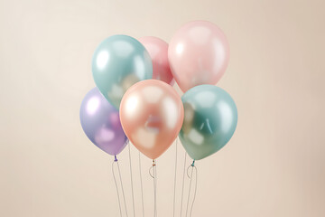 Balloons on wall background for Birthday party.