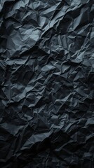 Black Crumpled Paper Background With Texture and Shadows