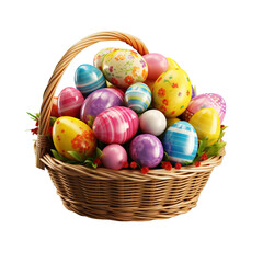 Fototapeta na wymiar Easter eggs basket